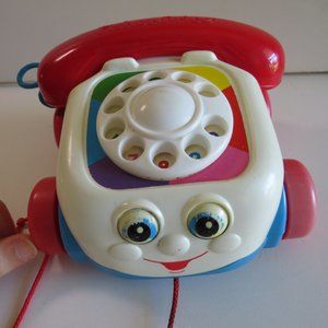Fisher Price 1993 Telephone Pull Toy WORKS! read all descriptions & see pictures